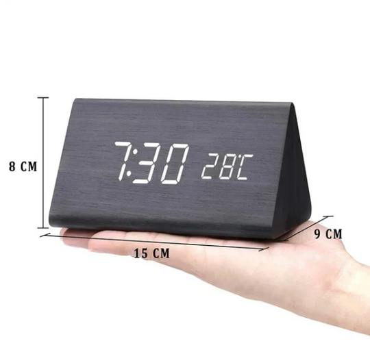 Houten LED Klok met Stemactivering 7