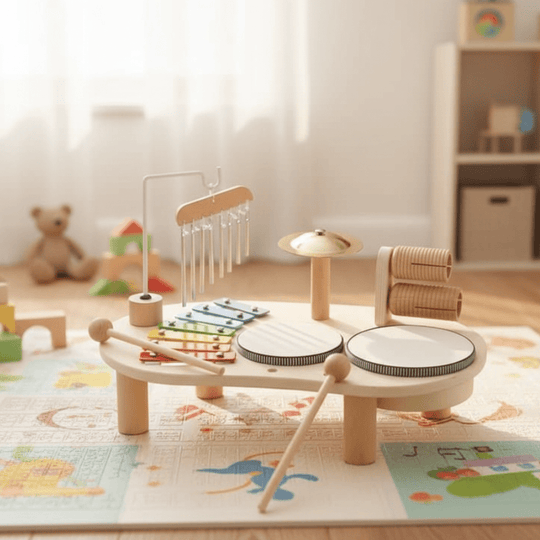 Houten Muziekspeelgoed Set voor Baby's vanaf 12 Maanden 0