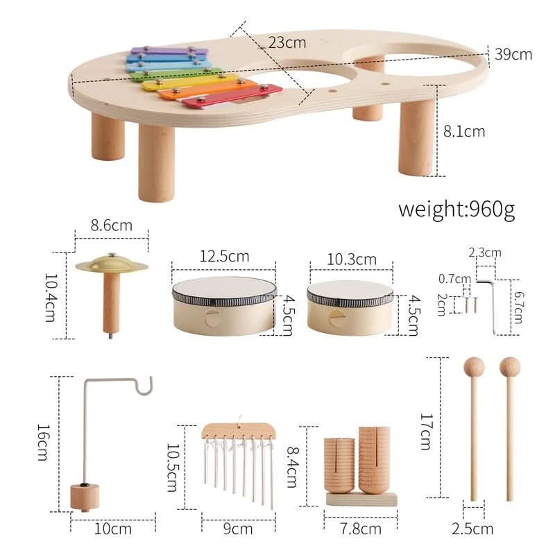 Houten Muziekspeelgoed Set voor Baby's vanaf 12 Maanden 5
