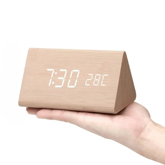 Houten Wandklok Spraakgestuurd Minimalistisch Design voor Slaapkamer en Woonkamer 15