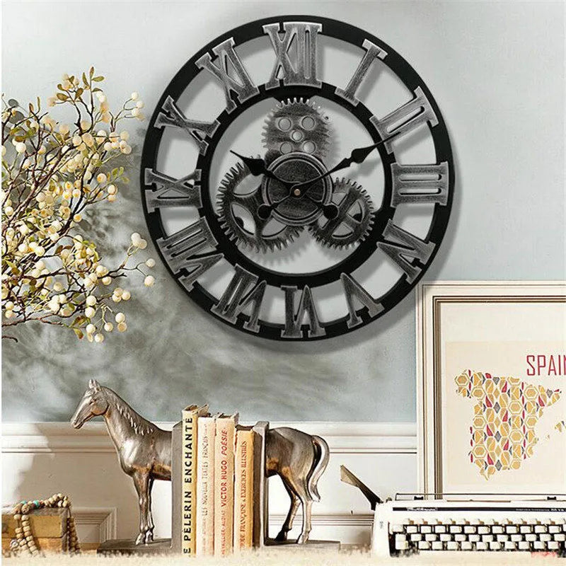 Industriële Wandklok Vintage Stijl 1