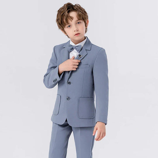 Jongens 4-delige Smoking Set Stijlvol Met Blazer, Broek En Vlinderdas 4
