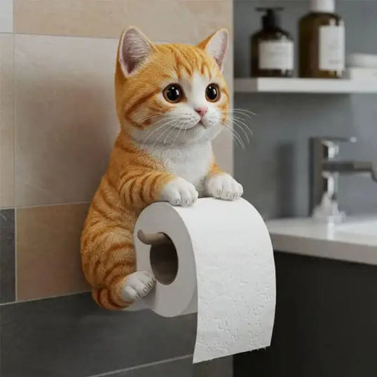 Kattenkop Toiletrolhouder Wandmontage 3