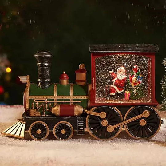 Kerstdecoratie Verlichte Trein met Sneeuweffect 1