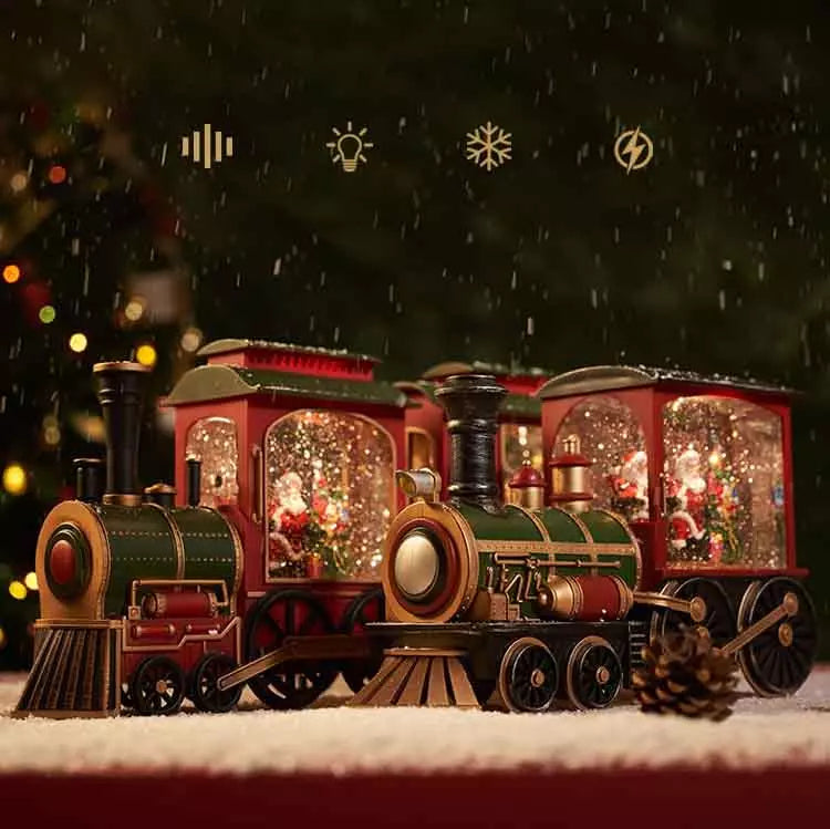 Kerstdecoratie Verlichte Trein met Sneeuweffect 2