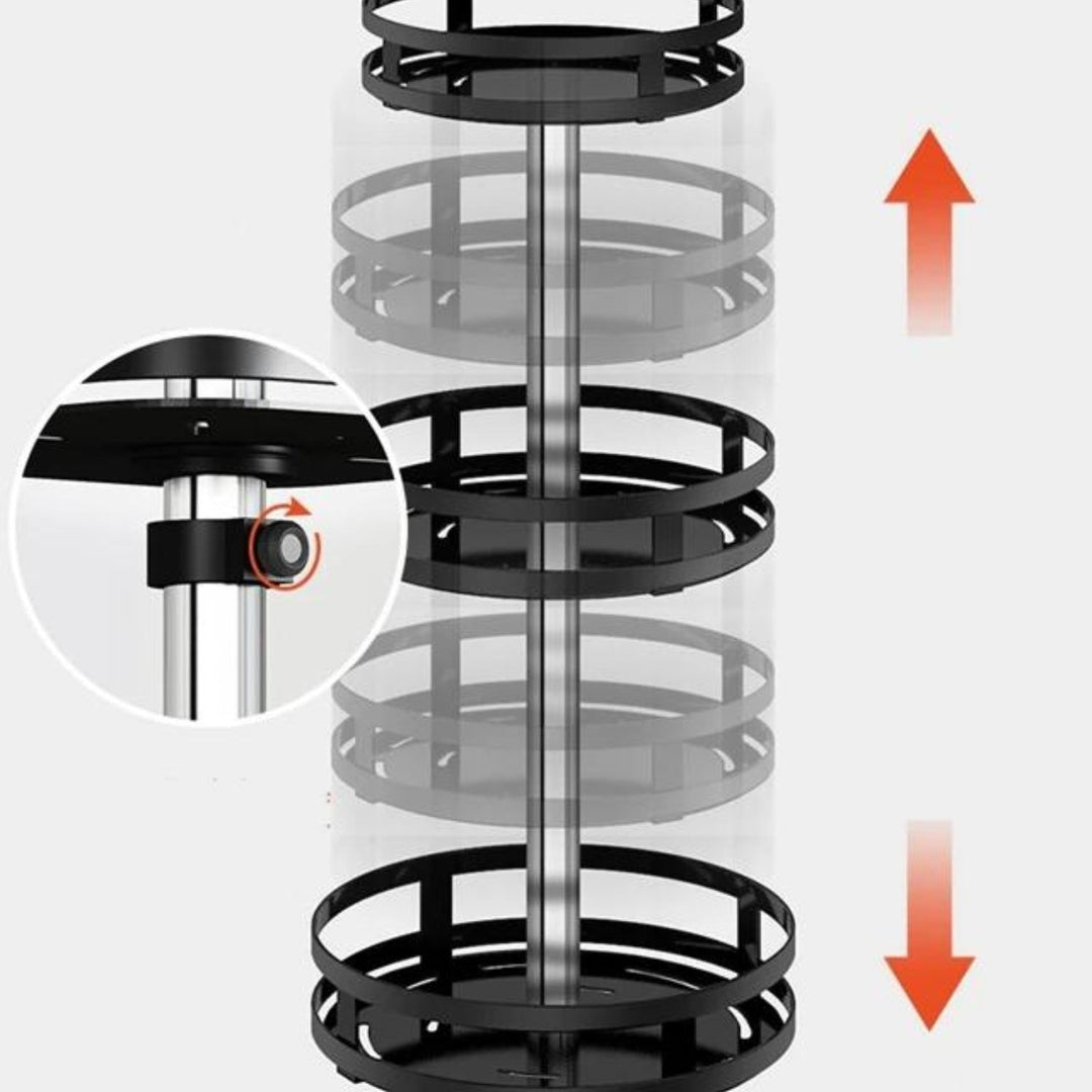 Keuken Kast Organizer 360° Roterend Ruimtebesparend met Hoogte-Verstelbaar Schap 6