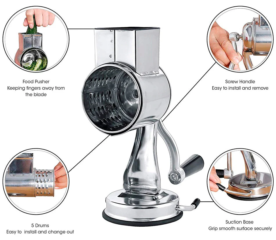 Keuken Roterende Voedselrasp en Snijmachine Multifunctioneel 3