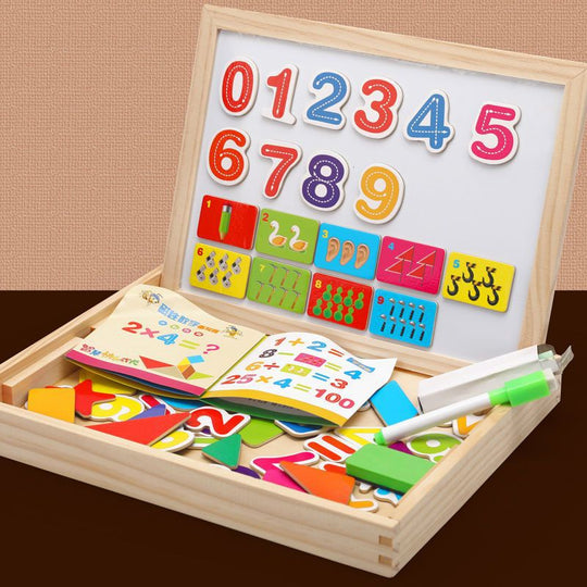 Kinderen 2-in-1 Montessori Tekenbord met Magnetisch en Krijtbord 6