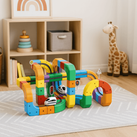 Kinderen 3D Spoorwegbouwset met Oplaadbare Locomotief 3