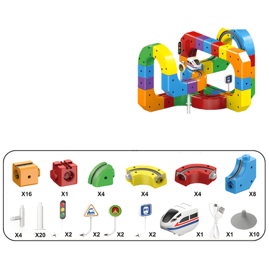 Kinderen 3D Spoorwegbouwset met Oplaadbare Locomotief 9