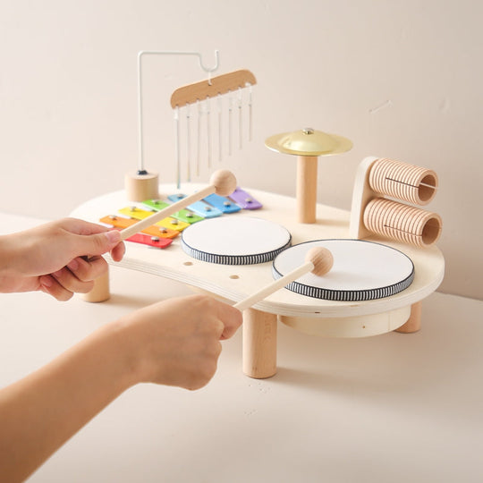 Kinderen Muziektafel Educatief Instrument met Drums en Xylofoon 7
