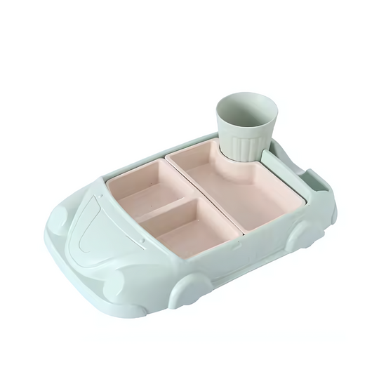 Kinderservies Raceauto Ontwerp Met Aparte Compartimenten Voor Gezonde Maaltijden 7
