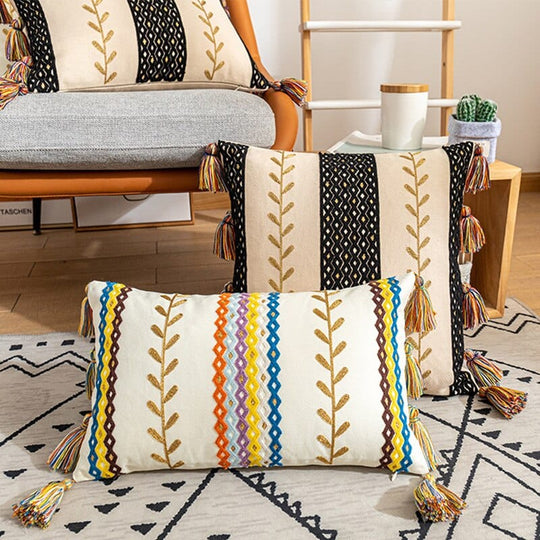 Kussensloop 40x60 Boho-Textuur met Franjes voor Decoratieve Interieurs 2