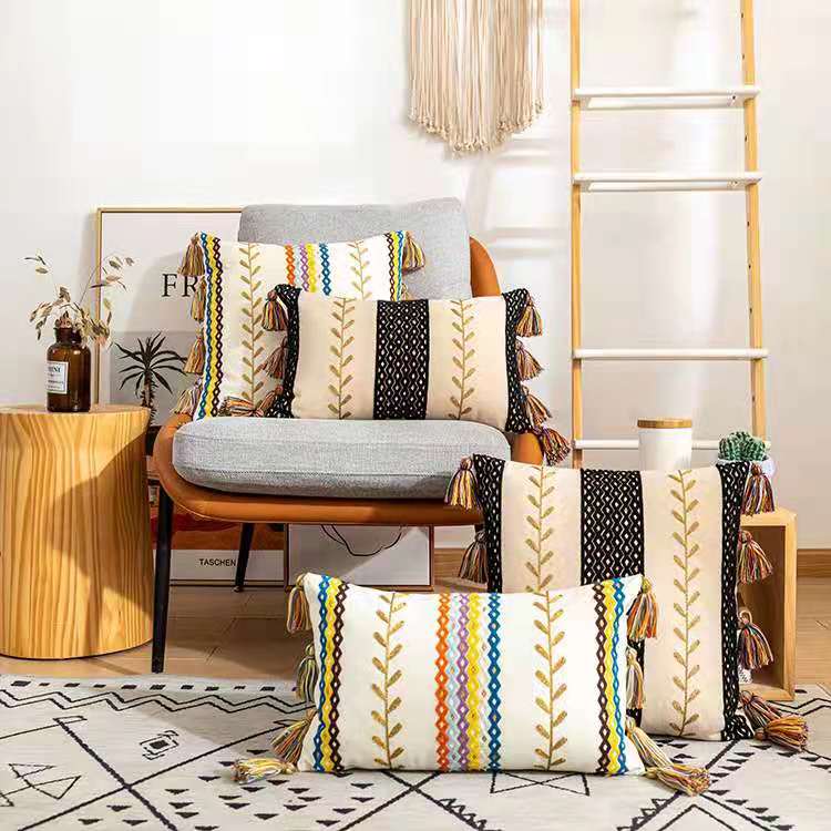 Kussensloop 40x60 Boho-Textuur met Franjes voor Decoratieve Interieurs 3