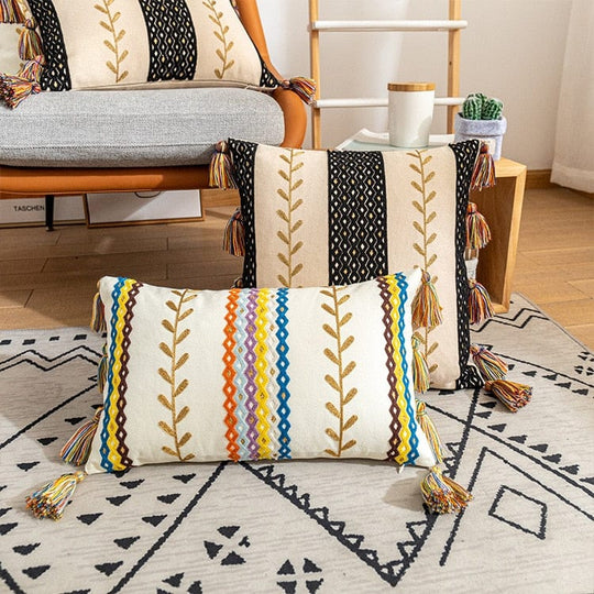 Kussensloop 40x60 Boho-Textuur met Franjes voor Decoratieve Interieurs 7