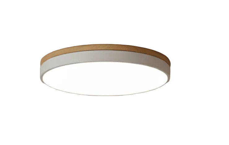 LED Plafondlamp met Natuurlijke Houtnerf en Groen Accent 0