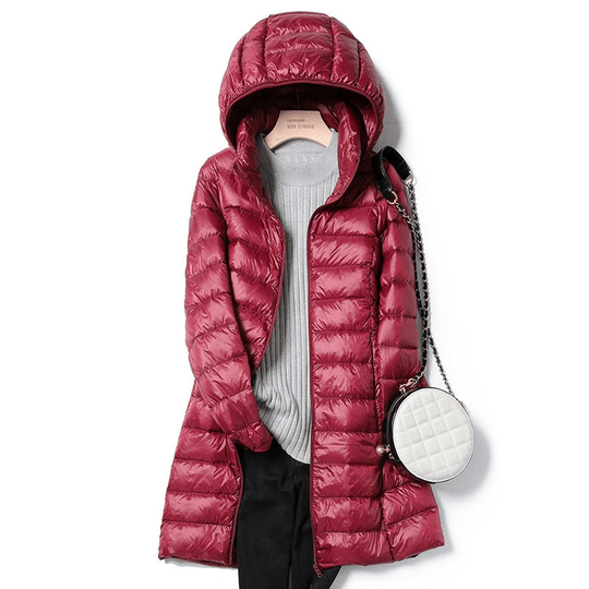 Lange Winterjas Dames Ultralicht Casual Met Lange Mouwen 5
