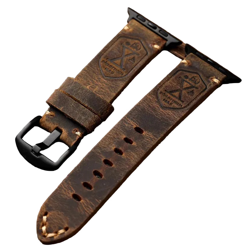 Leren Apple Watch Band Handgemaakt Vintage Stijl 0