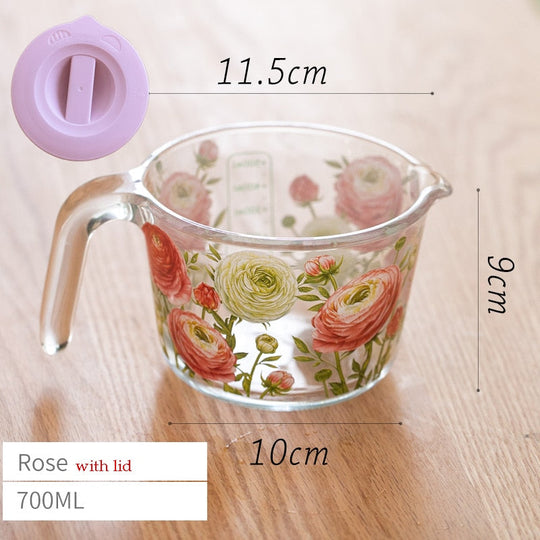 Maatbeker met Deksel Bloemen Design 11