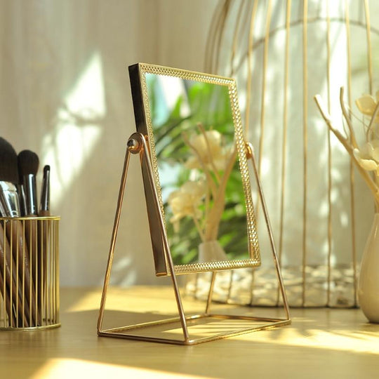 Make-up Spiegel Gouden Design met Dubbele Vergroting 3
