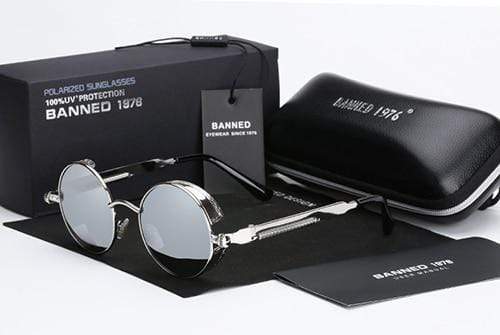 Mannen Retro Zonnebril Ronde Steampunk Stijl 7