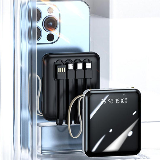 Mini Powerbank 20000 mAh Met Geïntegreerde Kabels Voor Draagbaar Opladen 1