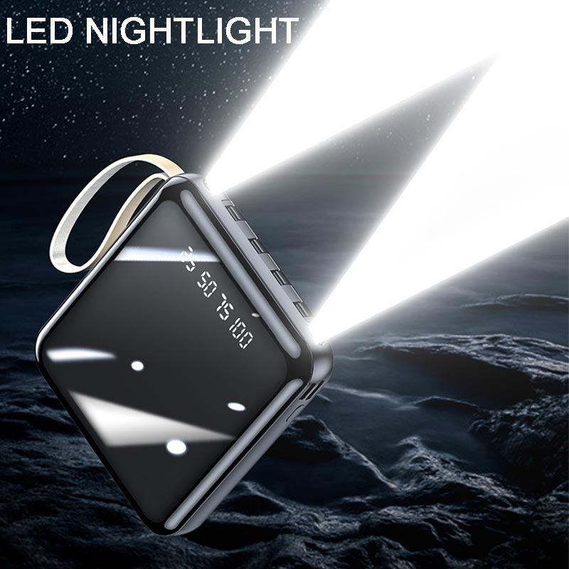 Mini Powerbank 20000 mAh Met Geïntegreerde Kabels Voor Draagbaar Opladen 2