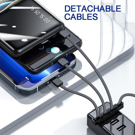 Mini Powerbank 20000 mAh Met Geïntegreerde Kabels Voor Draagbaar Opladen 3