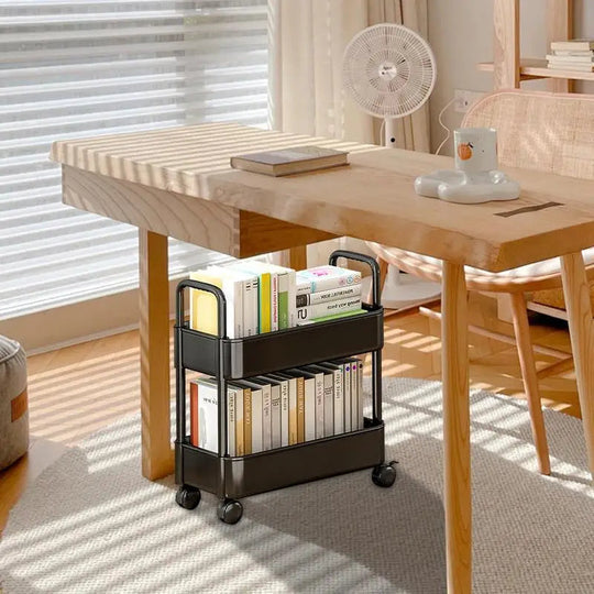 Mobiele Boekenkastwagen met Wielen Compact voor Boeken en Tijdschriften 0