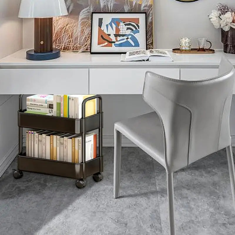 Mobiele Boekenkastwagen met Wielen Compact voor Boeken en Tijdschriften 4