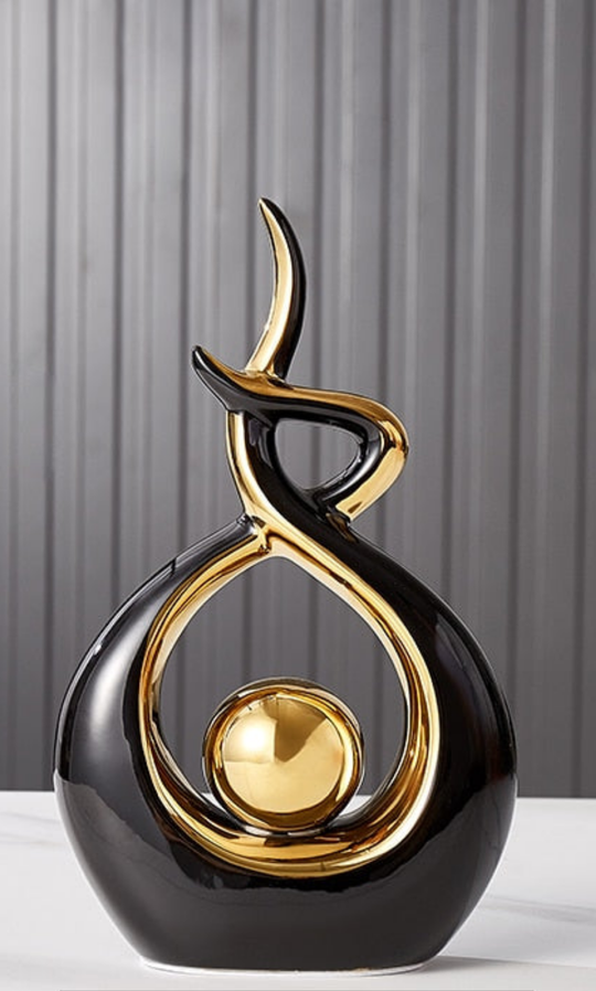 Moderne Abstracte Sculptuur Met Gouden Accenten Voor Interieurdecoratie 13