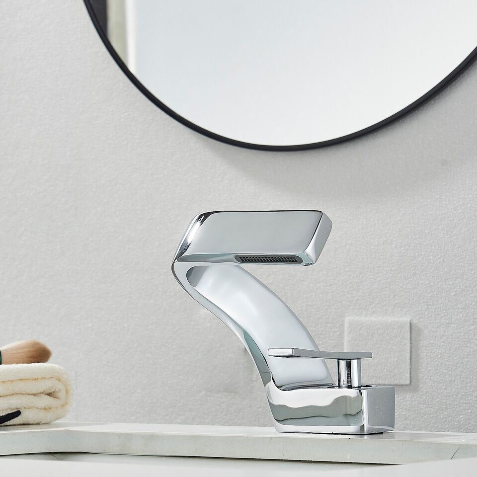Moderne Badkamerkraan Minimalistisch Ontwerp Met Enkele Handgreep 3