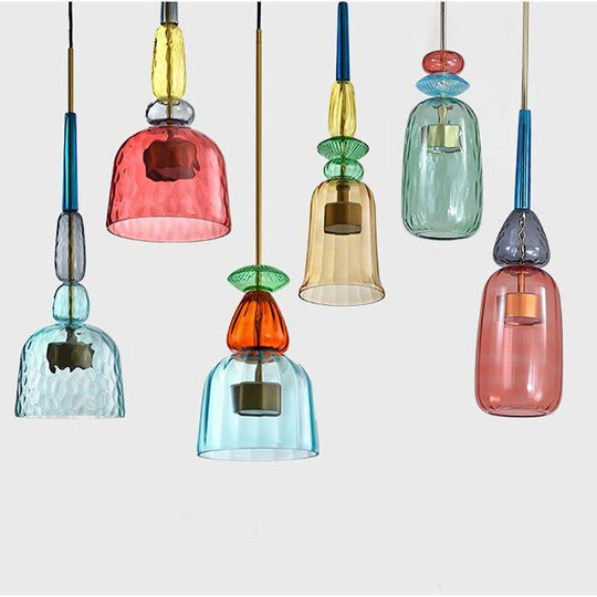Moderne Hanglamp Sofia Met Gekleurd Glas 5