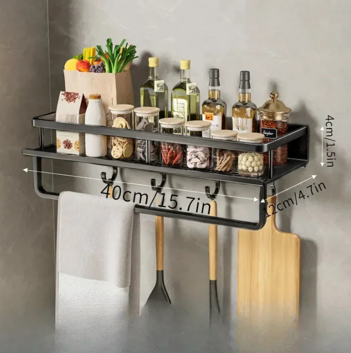 Moderne Keukenplank met Haken en Handdoekhouder 6