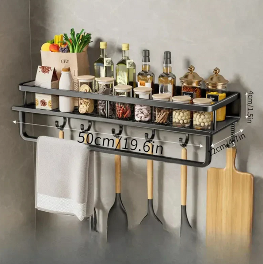 Moderne Keukenplank met Haken en Handdoekhouder 8