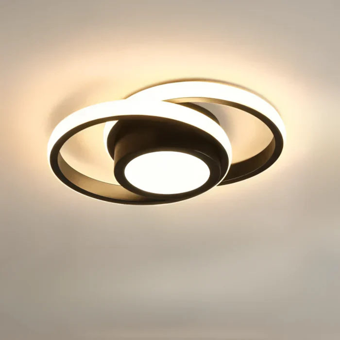 Moderne LED Plafondlamp Dubbel Ringdesign 9