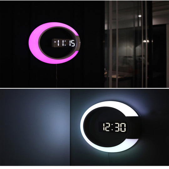Moderne LED Wandklok met Ringlamp 5