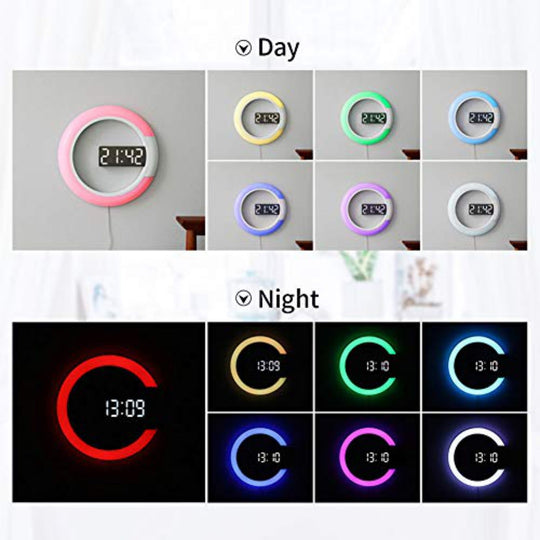 Moderne LED Wandklok met Ringlamp 7