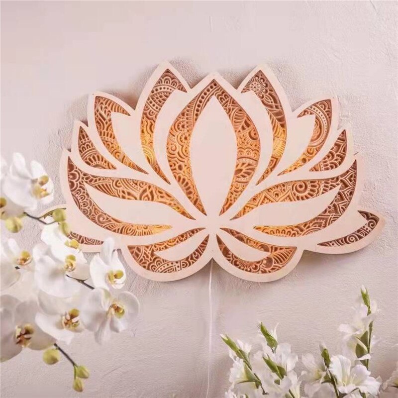 Moderne LED Wandlamp Lotus Mandala 3