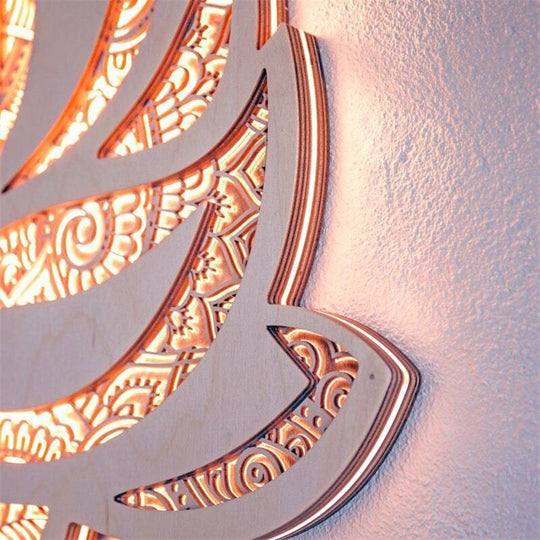 Moderne LED Wandlamp Lotus Mandala 4