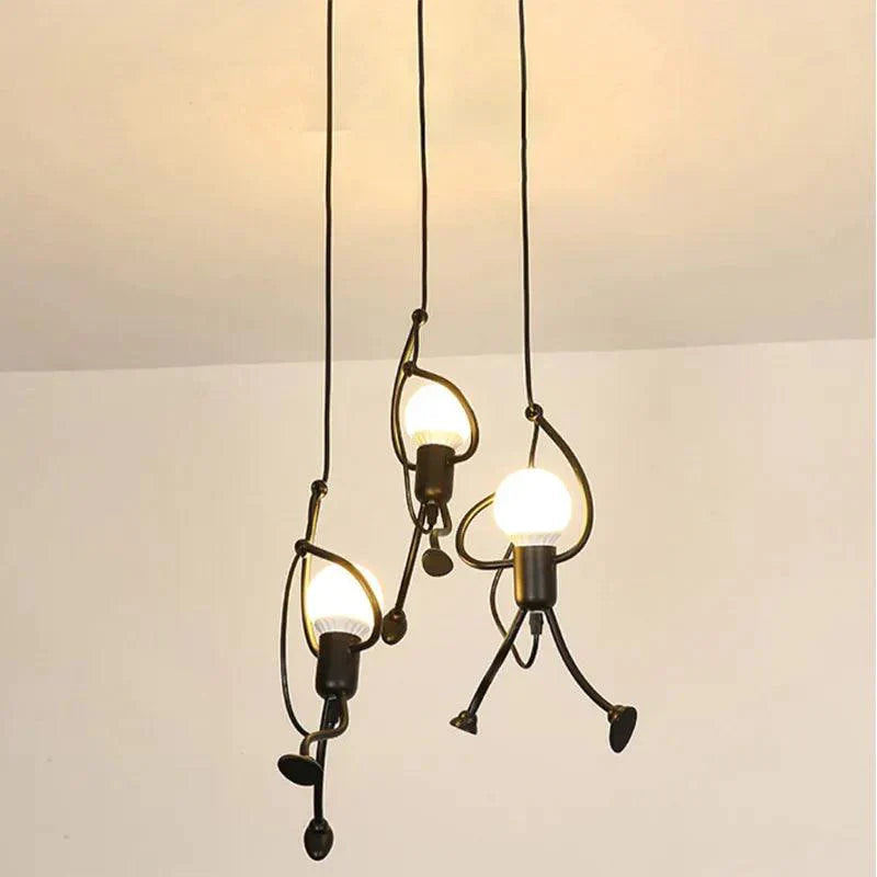 Moderne Plafondlamp Stick Man Creatief Design 3