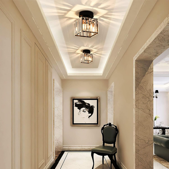 Moderne Plafondlamp met Kristallen Accenten 6