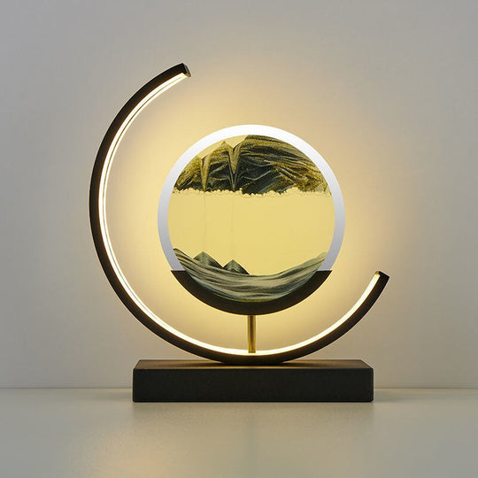Moderne Tafellamp 3D Sandpatronen Met LED Verlichting 12