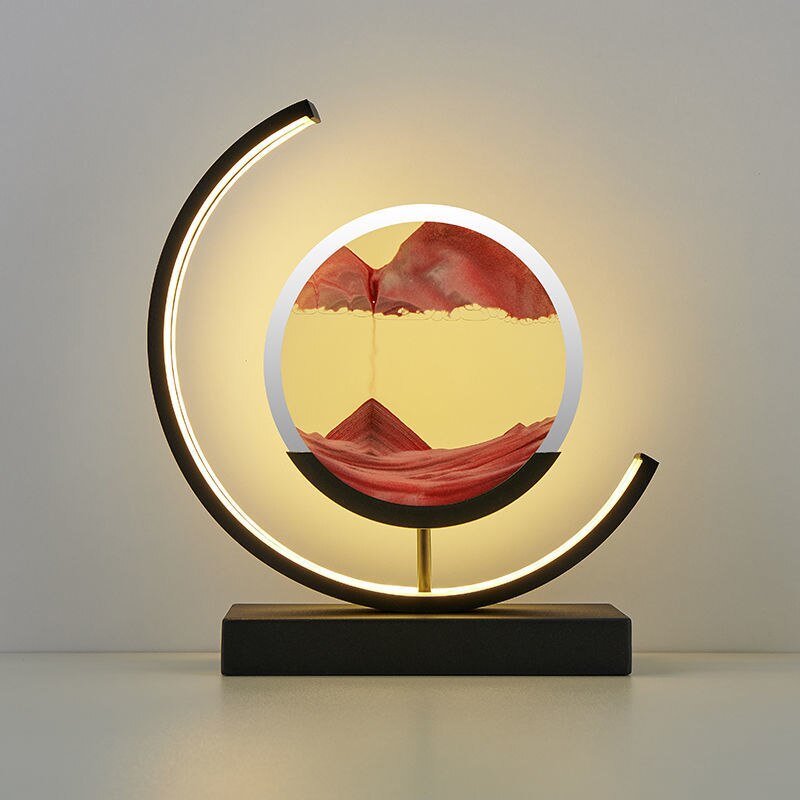 Moderne Tafellamp 3D Sandpatronen Met LED Verlichting 13