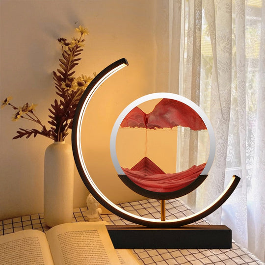 Moderne Tafellamp 3D Sandpatronen Met LED Verlichting 3
