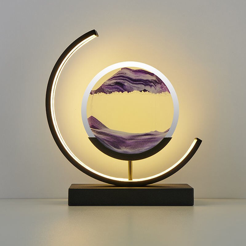 Moderne Tafellamp 3D Sandpatronen Met LED Verlichting 7