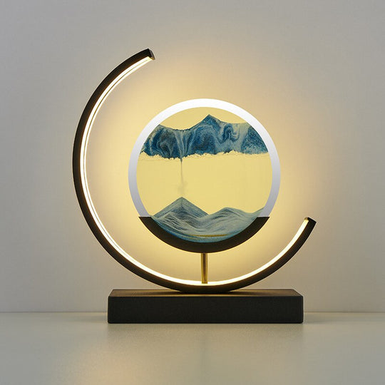 Moderne Tafellamp 3D Sandpatronen Met LED Verlichting 8