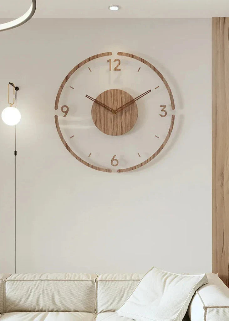 Moderne Wandklok Hout Minimalistisch Design 1