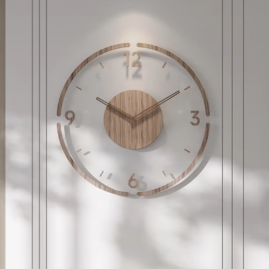 Moderne Wandklok Hout Minimalistisch Design 2