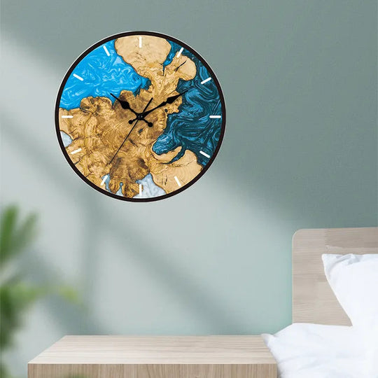 Moderne Wandklok Transparant met Houtinleg 4